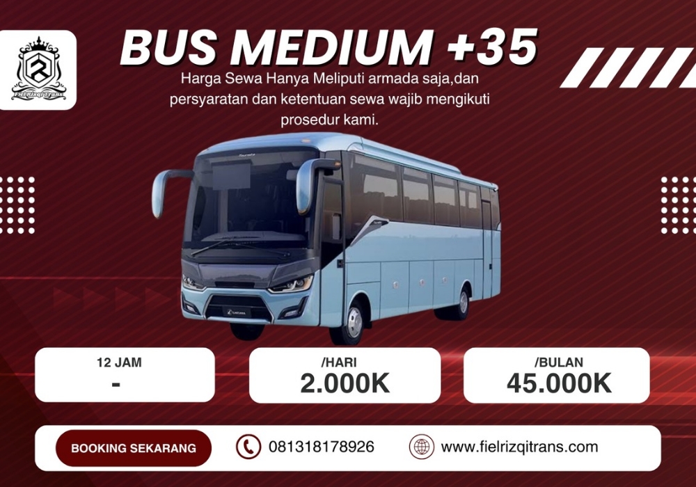 sewa bus medium fiel rizqi trans