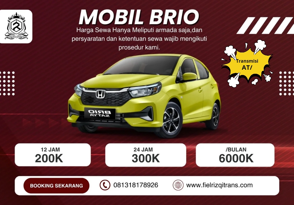 sewa mobil brio fiel rizqi trans
